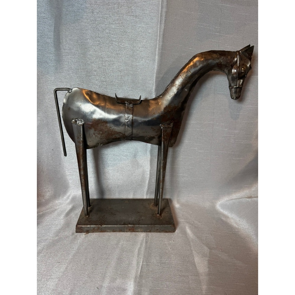 Rustic Metal Horse Sculpture Figurine Tabletop Decor Farmhouse Industrial‎